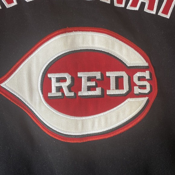 Vintage JH Design Cincinnati Reds  MLB Heavy Cotton Twill Jacket 3XL EUC BLACK - Picture 14 of 16